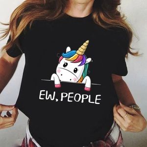 Ew people funny unicorn tee shirt